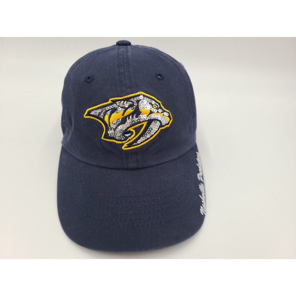 Women Nashville‎ Predators Sequins Fan Favorite Strapback Adjustable Hat Cap NHL